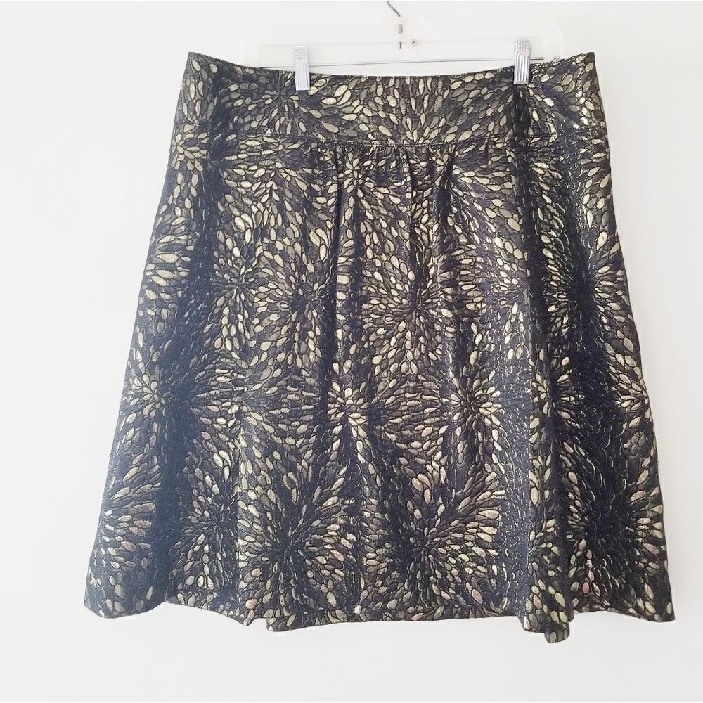 Lane Bryant gold lame' floral burst jacuire